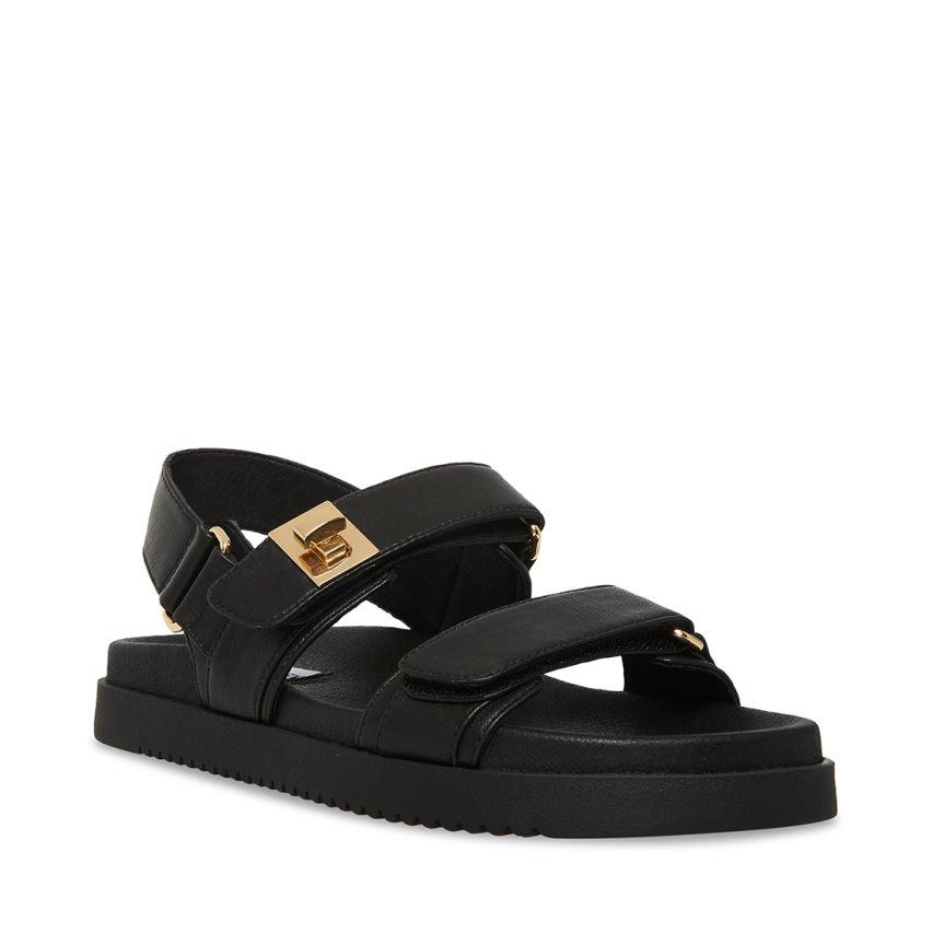 Sandalias de Plataforma Steve Madden Mona Cuero Mujer Negras | ES GKE429